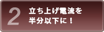 立ち上げ電流を半分以下に！